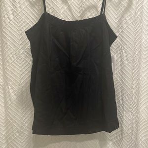 Black linen blouse with straps - new with tags